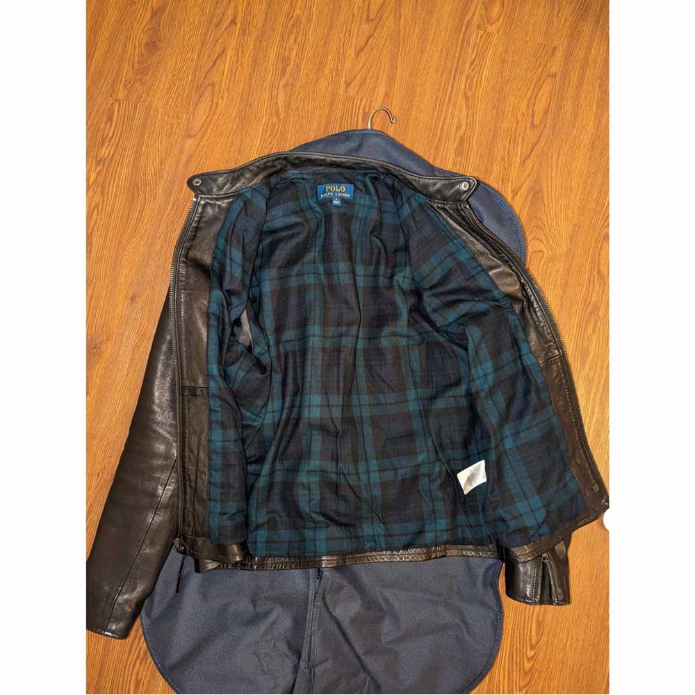 Polo Ralph Lauren Lambskin Café Racer Leather Jacket - Picture 5 of 13